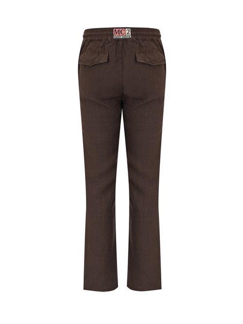 Pantalone Calais in lino Dark Brown Mc2 Saint Barth | CAA000100920L
